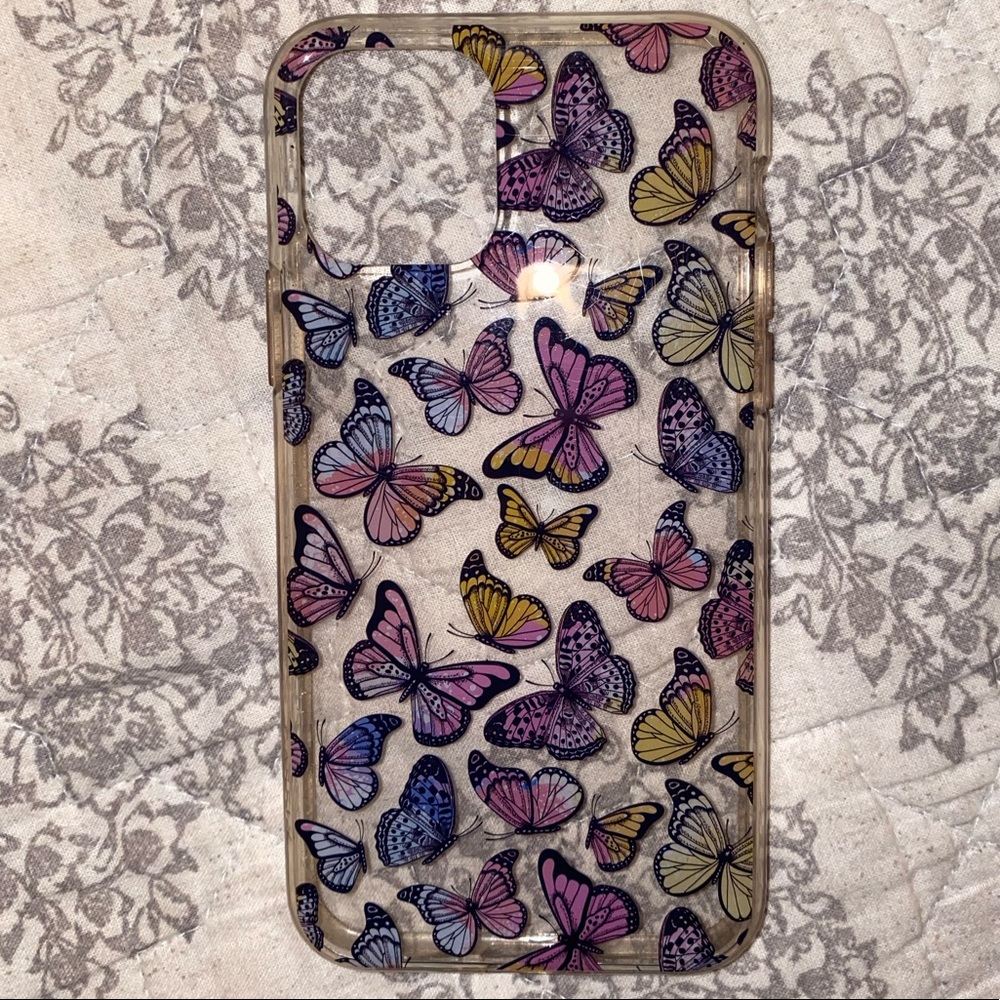 iPhone 11 Pro/ XS Transparent butterfly print case!